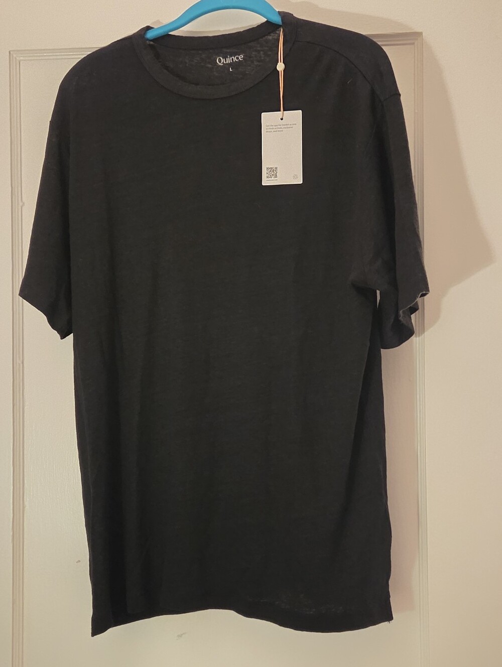 NWT Quince Men's 100% European Linen Jersy Black Short-Sleeve Tee Large